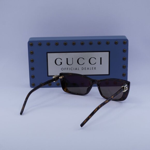 Gucci GG1681S 003 Cat Eye Sunglasses - Havana/Grey with Silver Mirror - Picture 12 of 14